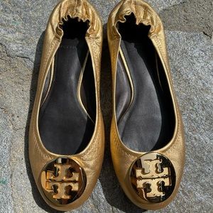 Tory Burch Gold Flat Sandals